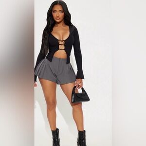 Fashion Nova High Waist Gray Shorts